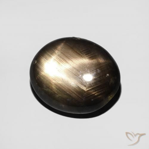 4.35 ct Black Star Sapphire Stone, Natural Star Sapphire in Oval Cabochon Shape for Sale