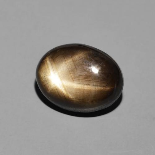 3.88 ct Black Star Sapphire Stone, Natural Star Sapphire in Oval Cabochon Shape for Sale