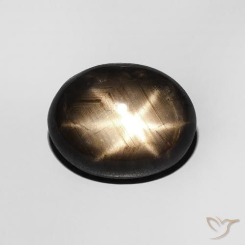 4.38 ct Black Star Sapphire, 10.4 x 8.1 mm Oval Cut From Thailand, Photo A