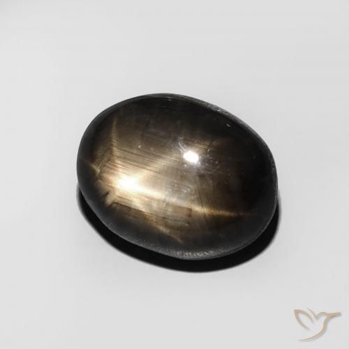 5.13 ct Black Star Sapphire Stone, Natural Star Sapphire in Oval Cabochon Shape for Sale