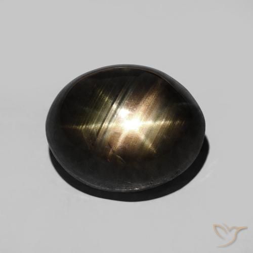 4.73 ct Black Star Sapphire, 10.1 x 8 mm Oval Cut From Thailand, Photo A