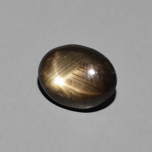 3.34 ct Black Star Sapphire Stone, Natural Star Sapphire in Oval Cabochon Shape for Sale