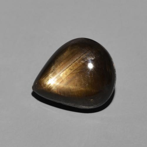 3.95 ct Black Star Sapphire Stone, Natural Star Sapphire in Pear Cabochon Shape for Sale
