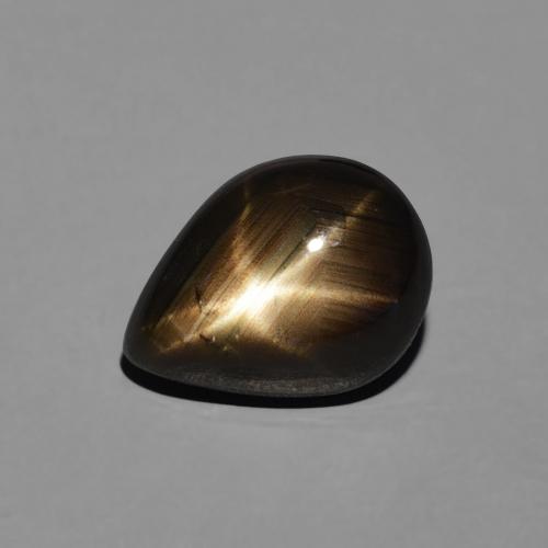 3.64 ct Black Star Sapphire, 10.1 x 7.5 mm Pear Cut From Thailand, Photo A