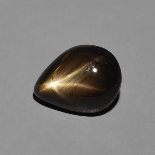 3.64 ct Black Star Sapphire Stone, Natural Star Sapphire in Pear Cabochon Shape for Sale