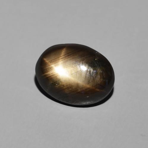3.42 ct Black Star Sapphire Stone, Natural Star Sapphire in Oval Cabochon Shape for Sale