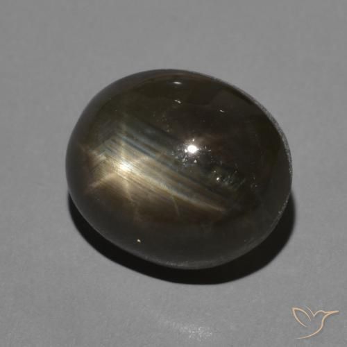 3.95 ct Black Star Sapphire Stone, Natural Star Sapphire in Oval Cabochon Shape for Sale