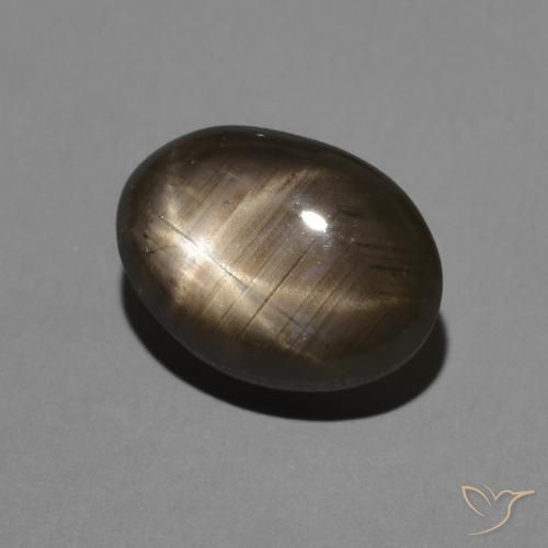 2.47 ct Black Star Sapphire Stone, Natural Star Sapphire in Oval Cabochon Shape for Sale