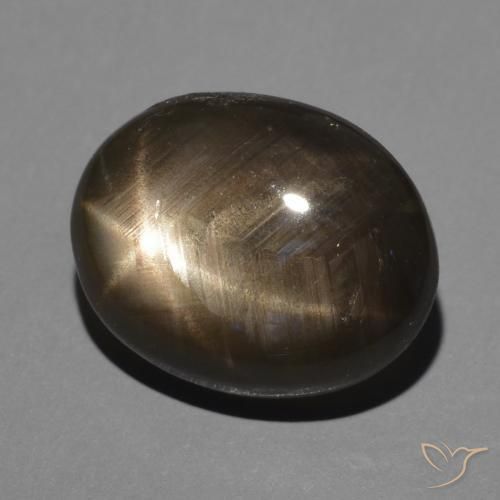 3.70 ct Black Star Sapphire Stone, Natural Star Sapphire in Oval Cabochon Shape for Sale