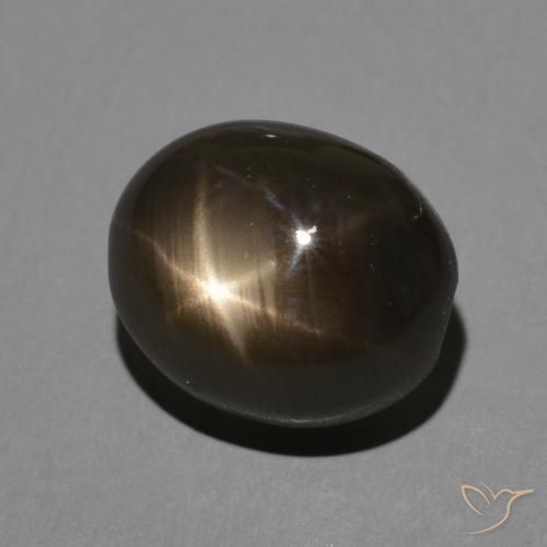 4.27 ct Black Star Sapphire Stone, Natural Star Sapphire in Oval Cabochon Shape for Sale
