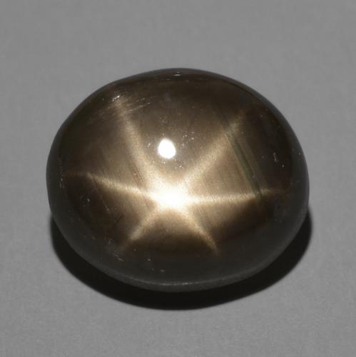 10,1 x 8,6mm schwarzer Sternsaphir im Oval-Cabochon Schliff aus Thailand, Gewicht 4,91 ct, Garantiert echter Edelstein in Opaque Reinheit, 1 Stück Sternsaphir - die Farbe ist Schwarz, Mohs-Härte von 9 Geeignet für den täglichen Gebrauch im Schmuck, Photo A