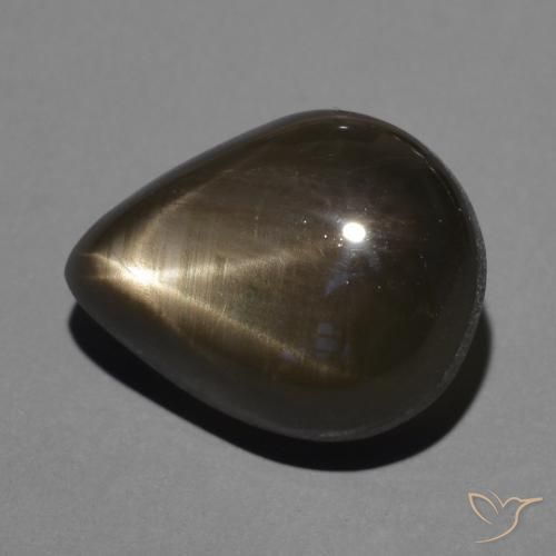 4.54 ct Black Star Sapphire Stone, Natural Star Sapphire in Pear Cabochon Shape for Sale