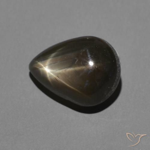 2.50 ct Black Star Sapphire Stone, Natural Star Sapphire in Pear Cabochon Shape for Sale