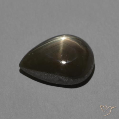 Star Sapphire Gemstone in 8.9 x 6.6 mm Size for Sale, Star Sapphire Stone in Black Color