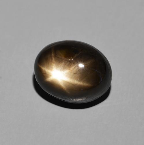 5.71 ct Black Star Sapphire Stone, Natural Star Sapphire in Oval Cabochon Shape for Sale