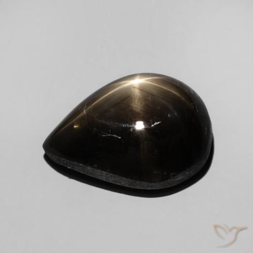Star Sapphire Gemstone in 11 x 9 mm (calibrated) Size for Sale, Star Sapphire Stone in Black Color