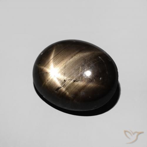 3.76 ct Black Star Sapphire Stone, Natural Star Sapphire in Oval Cabochon Shape for Sale
