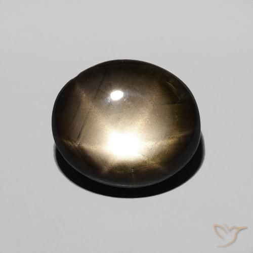 3,55 ct ovaler schwarzer Sternsaphir aus Thailand, Größe 9,4 x 8mm, Garantiert natürlicher Edelstein, Opaque Reinheit, 1 Stück Sternsaphir in Schwarz Farbe, Mohs-Härte von 9 Geeignet für den täglichen Gebrauch im Schmuck, Photo A