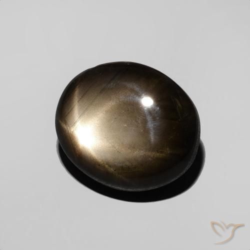 3.55 ct Black Star Sapphire Stone, Natural Star Sapphire in Oval Cabochon Shape for Sale