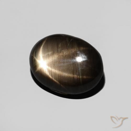 3.53 ct Black Star Sapphire Stone, Natural Star Sapphire in Oval Cabochon Shape for Sale
