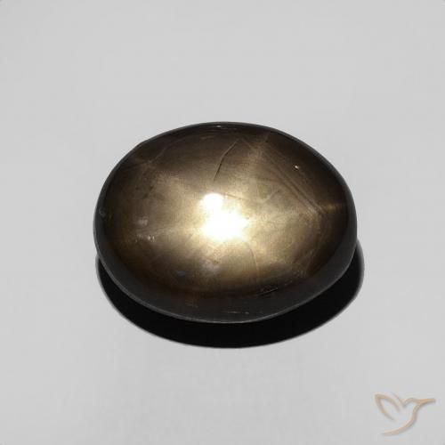 3.95 ct Black Star Sapphire, 9.8 x 7.7 mm Oval Cut From Thailand, Photo A