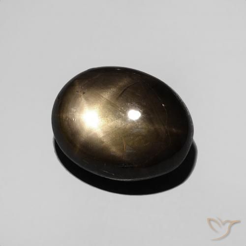 3.95 ct Black Star Sapphire Stone, Natural Star Sapphire in Oval Cabochon Shape for Sale