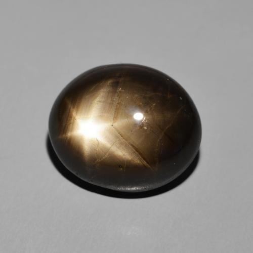 17.54 ct Black Star Sapphire Stone, Natural Star Sapphire in Oval Cabochon Shape for Sale