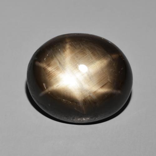 22.35 カラット ブラック スター サファイア、17.8 x 15.1 mm オーバル カット タイ産, Photo A