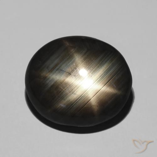 11.06 ct Black Star Sapphire, 14.1 x 12.1 mm Oval Cut From Thailand, Photo A