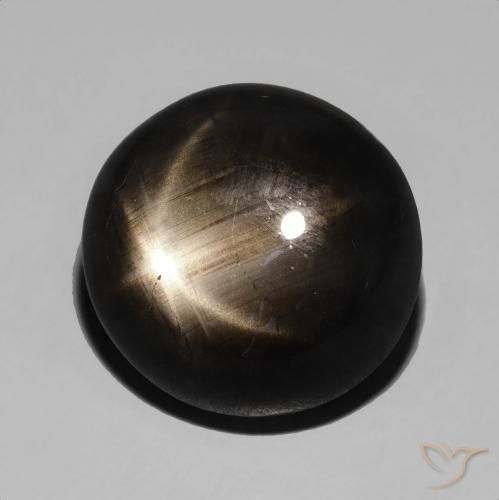 15.48 ct Black Star Sapphire Stone, Natural Star Sapphire in Oval Cabochon Shape for Sale
