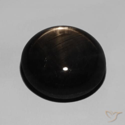 Star Sapphire Gemstone in 13.9 x 13.4 mm Size for Sale, Star Sapphire Stone in Black Color