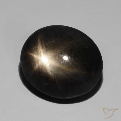 19.98 ct Black Star Sapphire Stone, Natural Star Sapphire in Oval Cabochon Shape for Sale