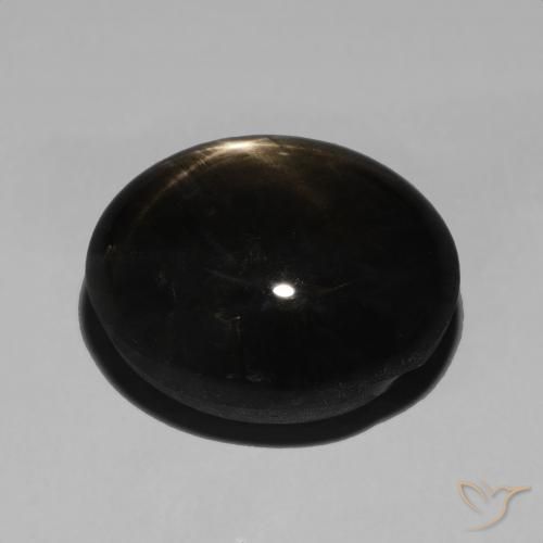Star Sapphire Gemstone in 15.6 x 13.5 mm Size for Sale, Star Sapphire Stone in Black Color