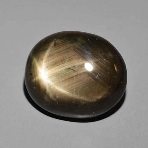34.34 ct Black Star Sapphire Stone, Natural Star Sapphire in Oval Cabochon Shape for Sale