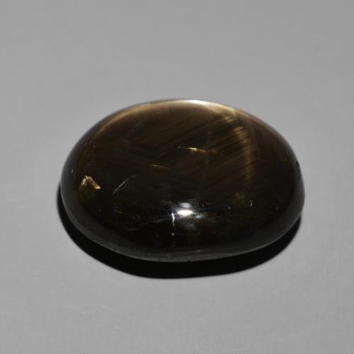 Star Sapphire Gemstone in 20.2 x 16.8 mm Size for Sale, Star Sapphire Stone in Black Color