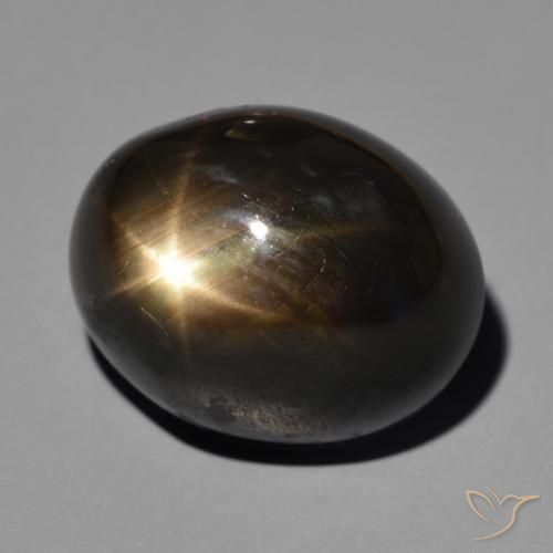 20.93 ct Black Star Sapphire Stone, Natural Star Sapphire in Oval Cabochon Shape for Sale