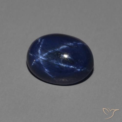 1.38 ct Blue Star Sapphire Stone, Natural Star Sapphire in Oval Cabochon Shape for Sale
