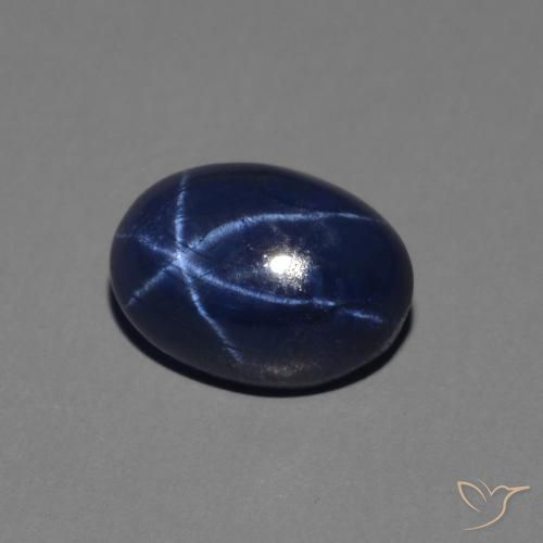 1.56 ct Blue Star Sapphire Stone, Natural Star Sapphire in Oval Cabochon Shape for Sale