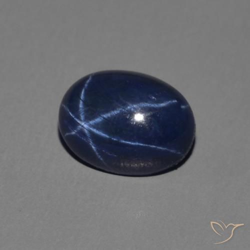 1.40 ct Blue Star Sapphire Stone, Natural Star Sapphire in Oval Cabochon Shape for Sale