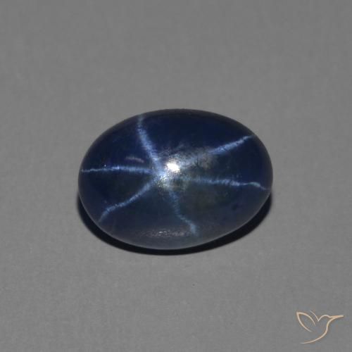 Zafiro estrella azul de 1,46 quilates, corte ovalado de 7 x 5,1 mm de Tailandia, Photo A