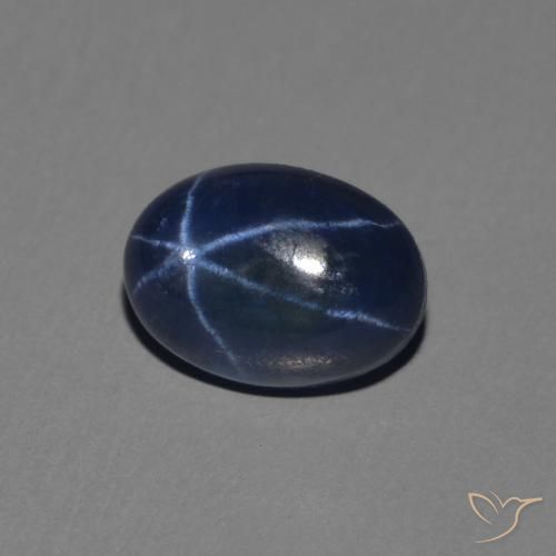 1.46 ct Blue Star Sapphire Stone, Natural Star Sapphire in Oval Cabochon Shape for Sale
