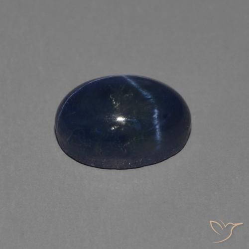 Star Sapphire Gemstone in 7 x 5 mm (calibrated) Size for Sale, Star Sapphire Stone in Dark Blue Color