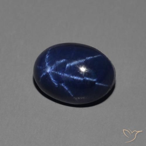 1.65 ct Blue Star Sapphire Stone, Natural Star Sapphire in Oval Cabochon Shape for Sale