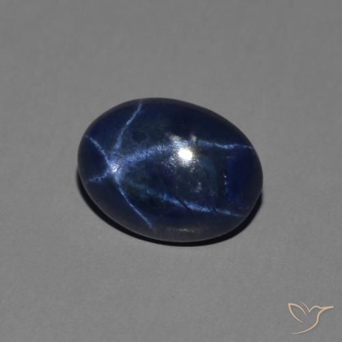 1.44 ct Blue Star Sapphire Stone, Natural Star Sapphire in Oval Cabochon Shape for Sale
