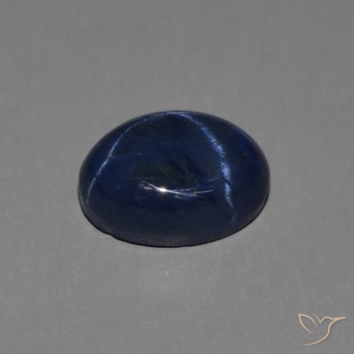 Star Sapphire Gemstone in 7 x 5.3 mm Size for Sale, Star Sapphire Stone in Dark Blue Color