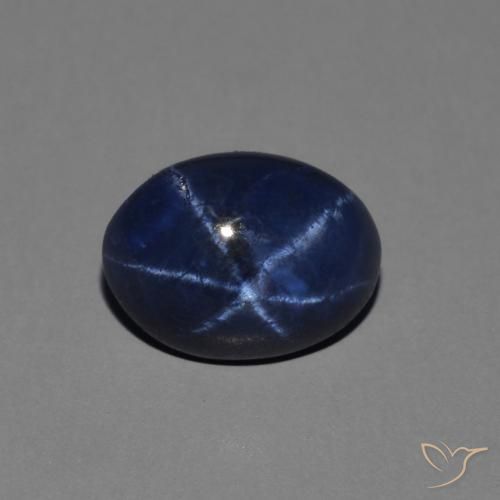 Zafiro estrella azul de 1,48 quilates, corte ovalado de 7,2 x 5,4 mm de Tailandia, Photo A