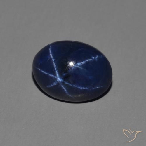 1.48 ct Blue Star Sapphire Stone, Natural Star Sapphire in Oval Cabochon Shape for Sale