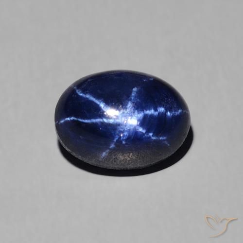 Zafiro estrella azul de 1,8 quilates, corte ovalado de 7,3 x 5,3 mm de Tailandia, Photo A