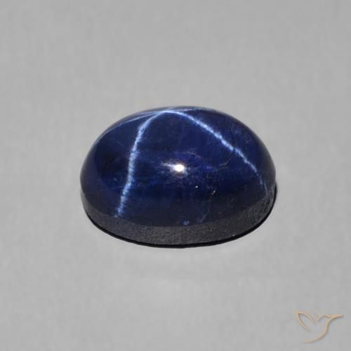 Star Sapphire Gemstone in 7.3 x 5.3 mm Size for Sale, Star Sapphire Stone in Navy Blue Color