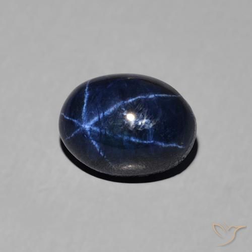 1.68 ct Blue Star Sapphire Stone, Natural Star Sapphire in Oval Cabochon Shape for Sale